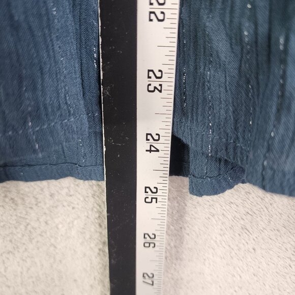 Womens Knox Rose Blue Peplum Top Blouse Long Sleeve V Neck gathered waist XL - Picture 12 of 13